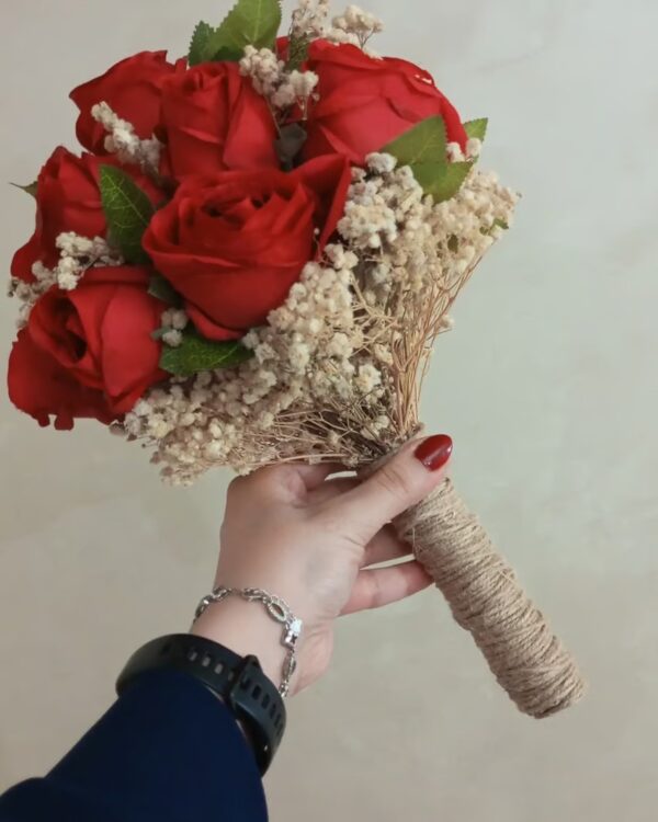 Rosehip bouquet and natural dried gypsophila