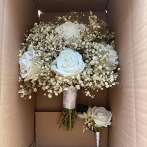 Rosehip bouquet and natural dried gypsophila