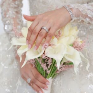 Tulip and calla bouquet and dried accessories