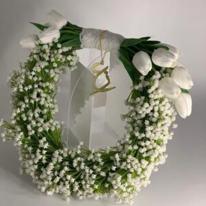 Tulip and gypsophila circular handle