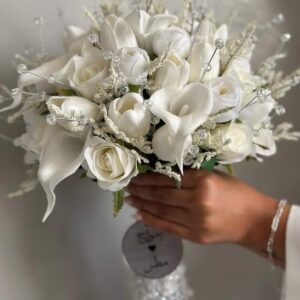 Tulip, calla and crystal rose bouquet