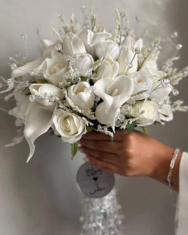 Tulip, calla and crystal rose bouquet